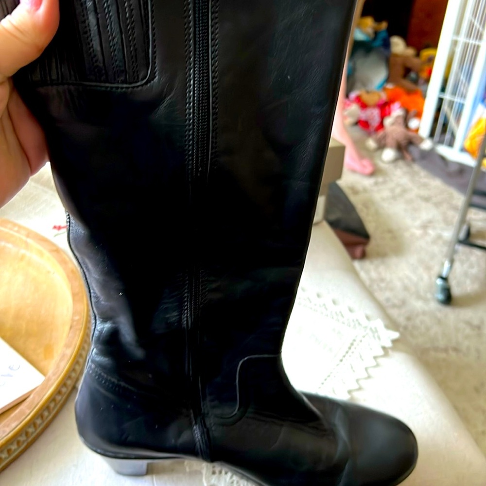Long boots size 9 black made in Portugal 1803